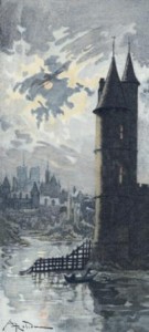 Albert Robida, La tour de Nesle (lithographie, 1901) Albert Robida, La tour de Nesle (lithographie, 1901)